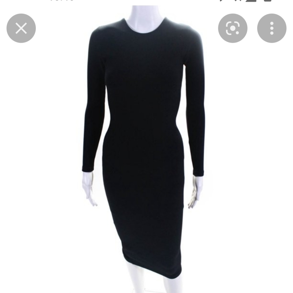Nadia Tarr Black Ribbed Midi Dress